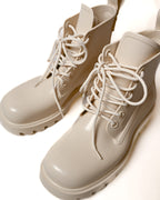 BOTTEGA VENETA/ Rubber Stride Lace Up Boots White