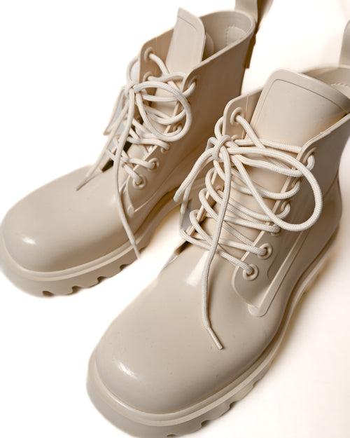 BOTTEGA VENETA/ Rubber Stride Lace Up Boots White