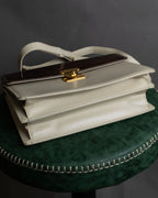 "Valentino Garavani" Square form bicolor 2way leather bag