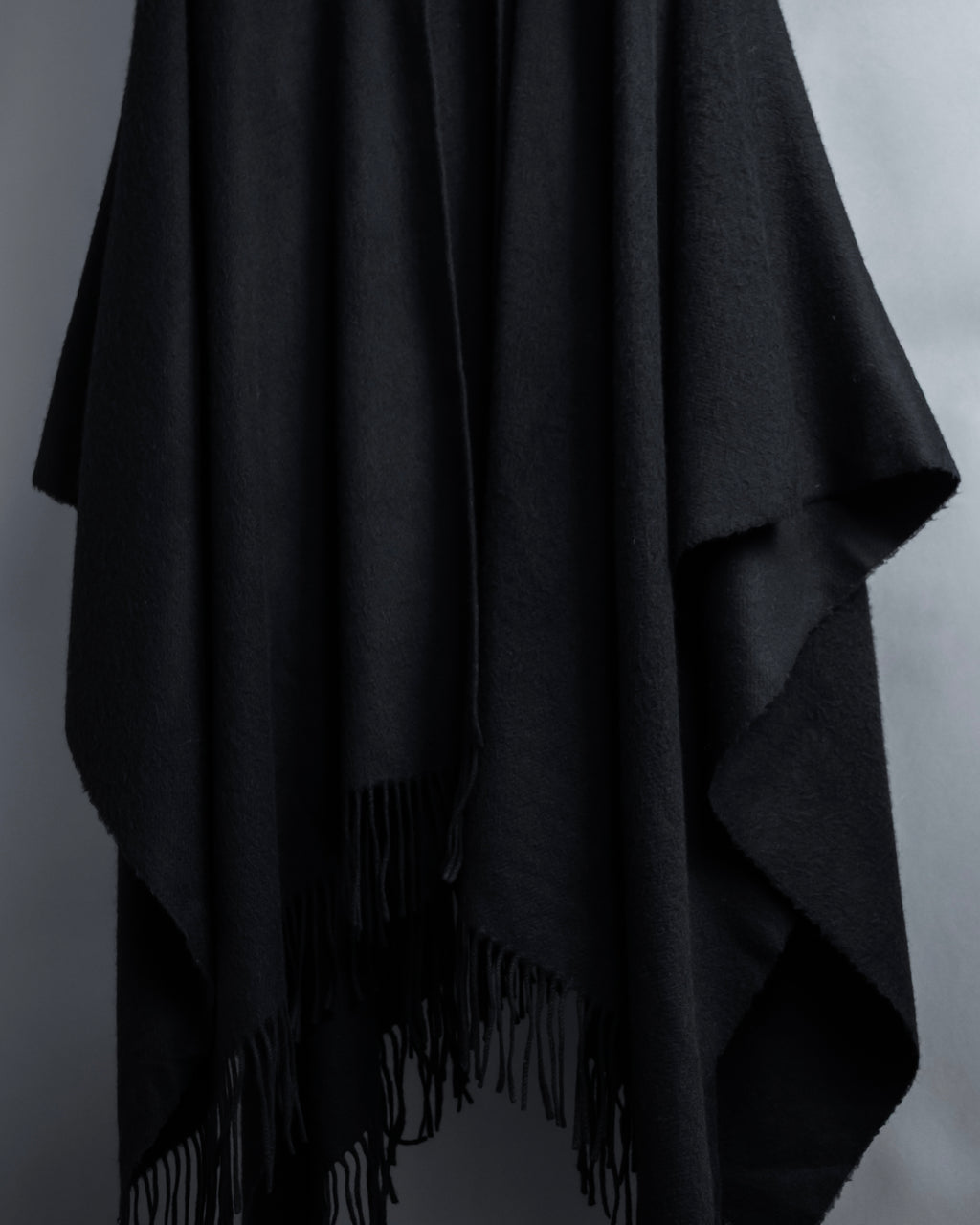 "BALENCIAGA" Fringe design open front cape
