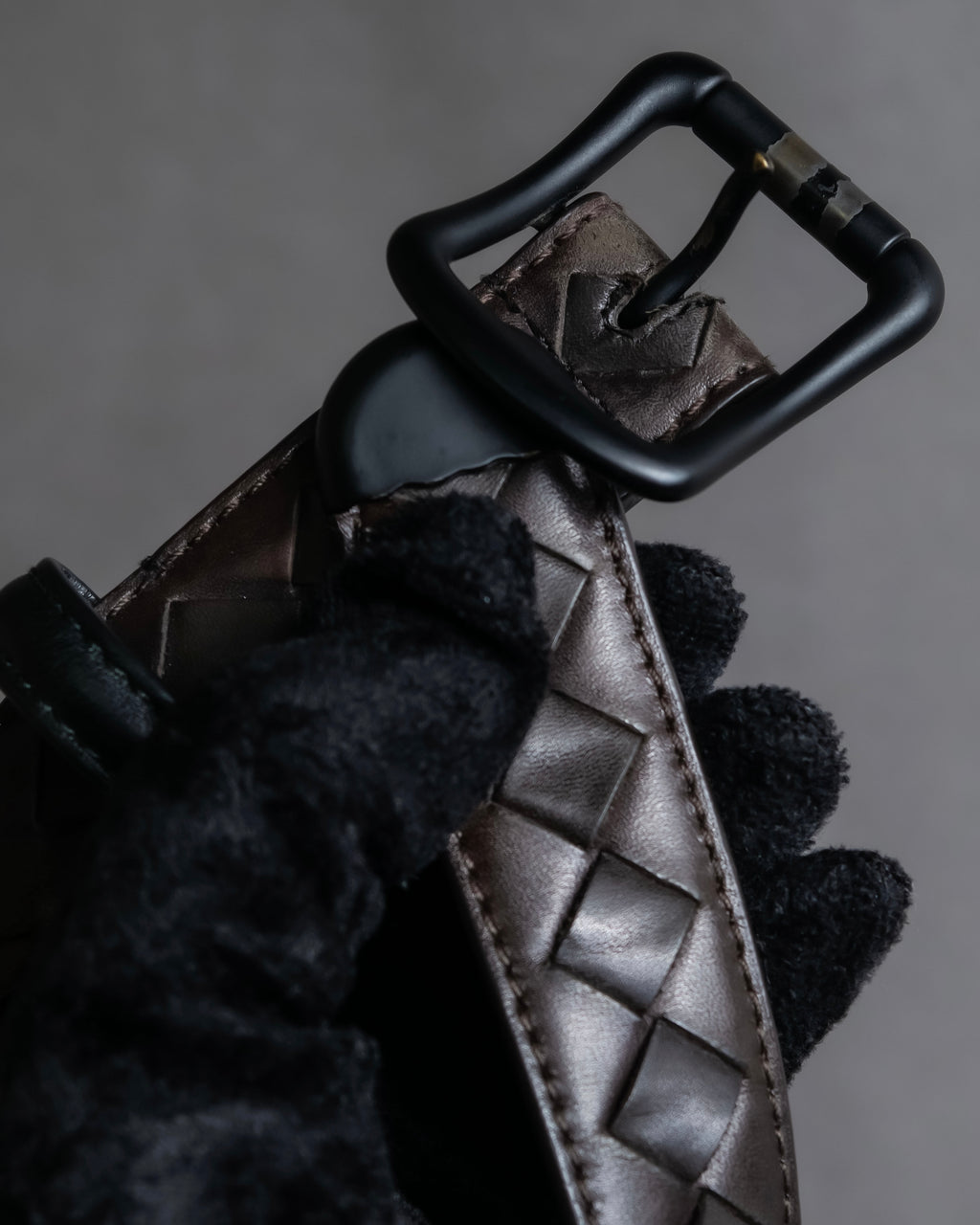 "BOTTEGA VENETA" Intrecciato technique leather belt