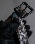 "BOTTEGA VENETA" Intrecciato technique leather belt
