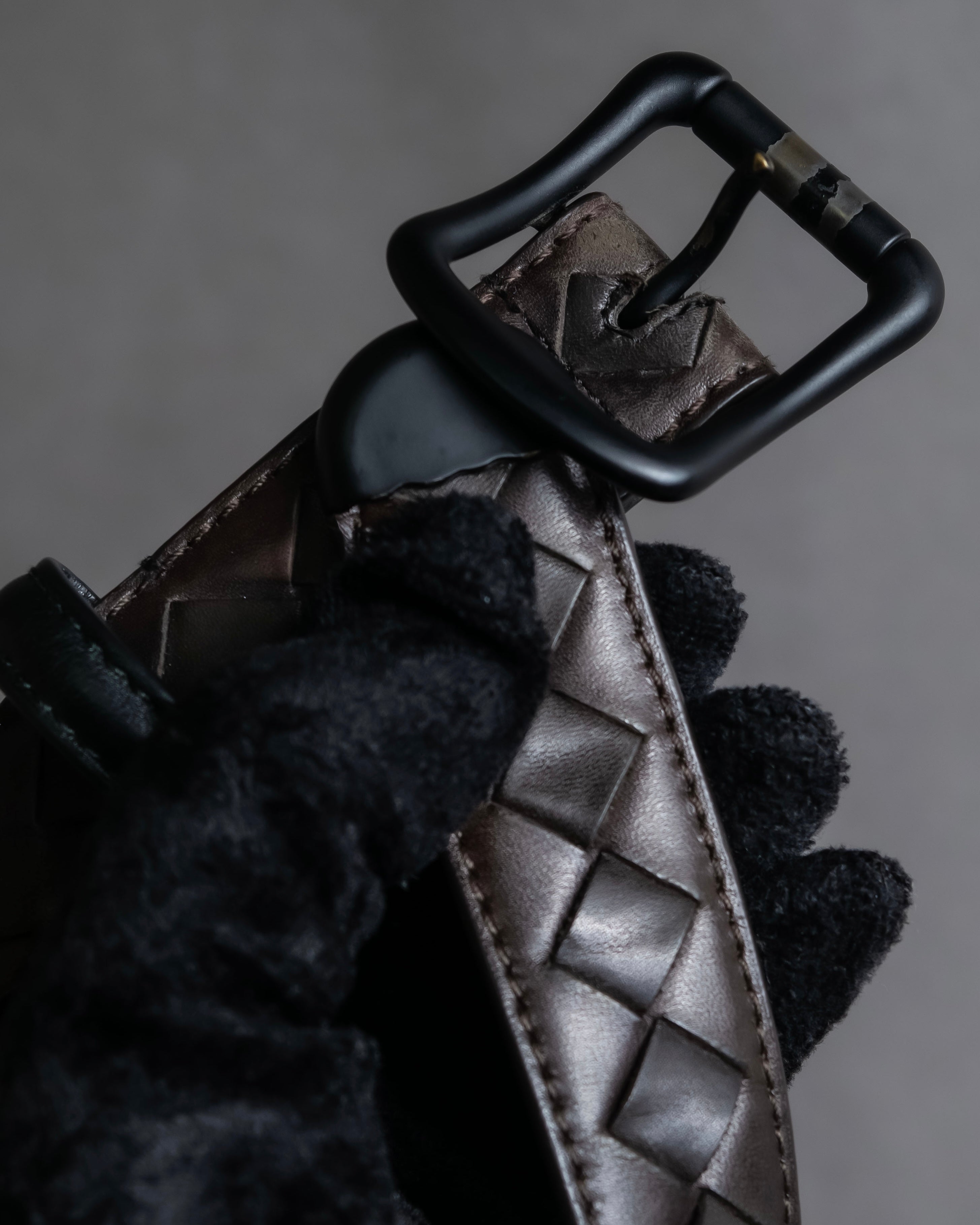 "BOTTEGA VENETA" Intrecciato technique leather belt