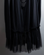 "RED VALENTINO" Distressed tulle skirt docking long pullover