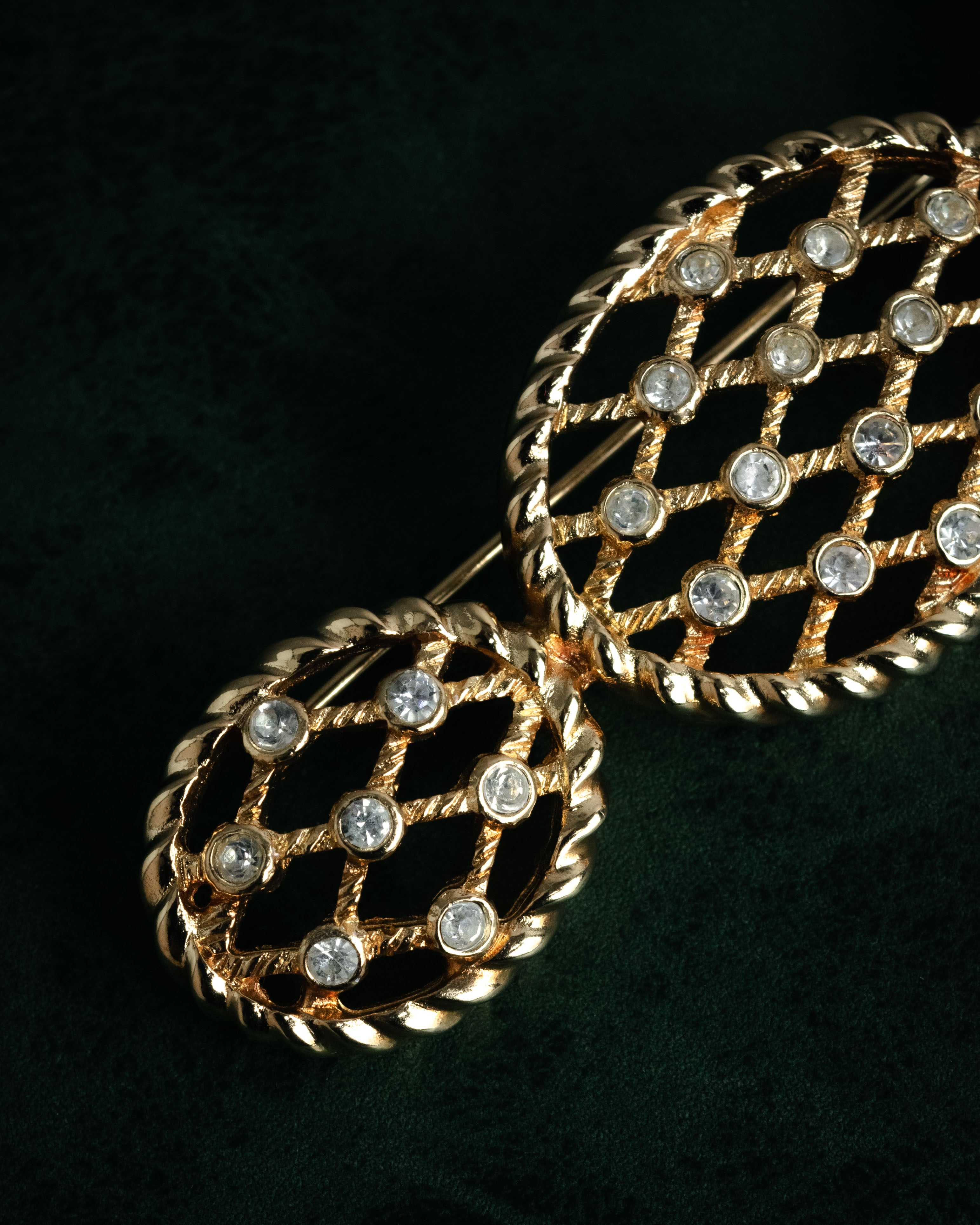 “Christian Dior” 70’s-80’s Lattice rhinestone brooch
