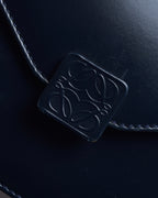 "LOEWE" Anagram logo engraved bicolor leather square bag