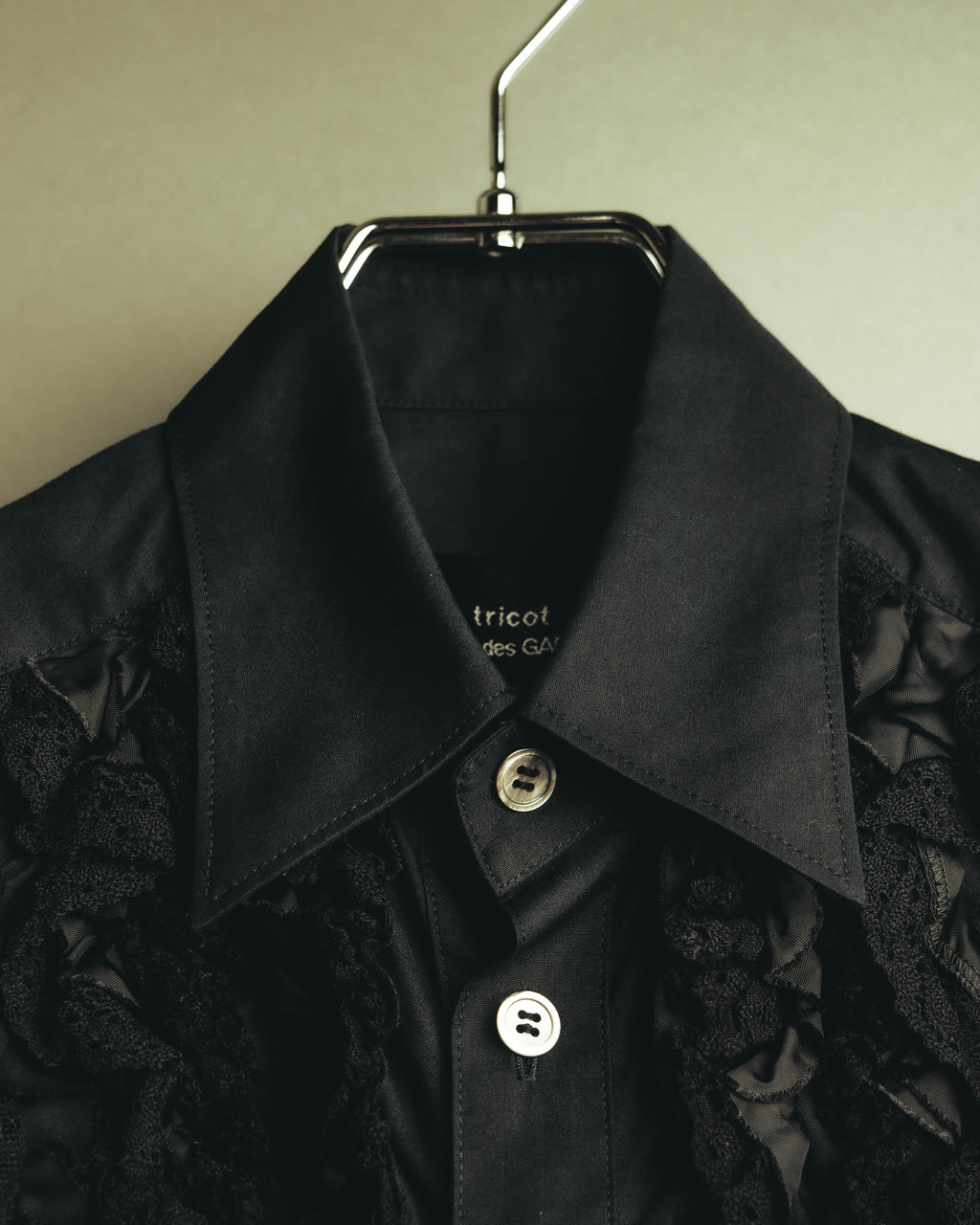 “tricot COMME des GARÇONS” 05AW Layered lace ruffle cotton blouse