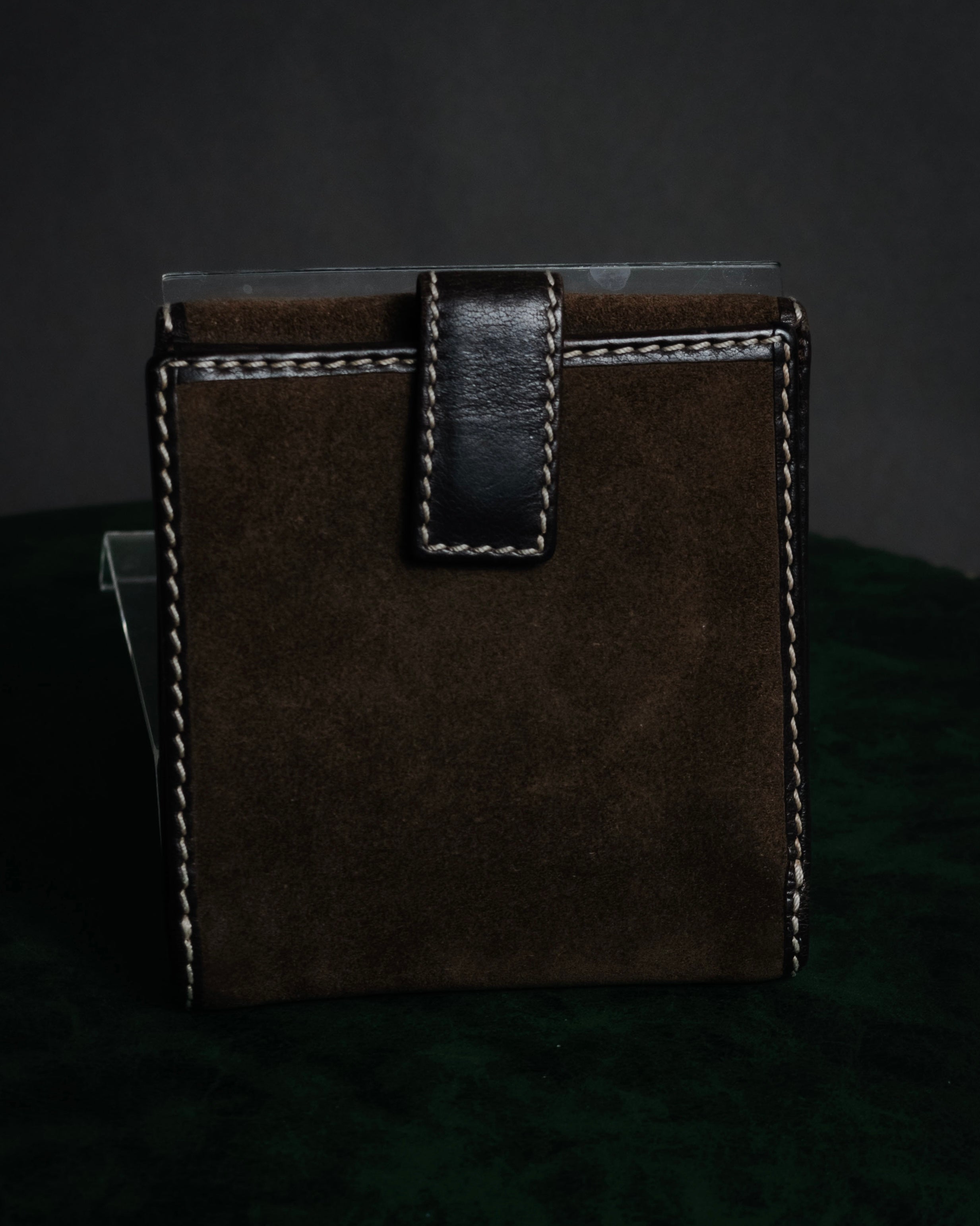 "LOEWE" 90’s-00’s suede anagram compact wallet