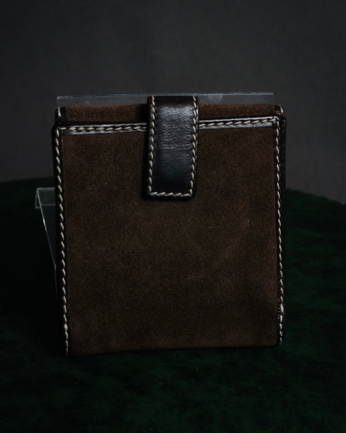 "LOEWE" 90’s-00’s suede anagram compact wallet