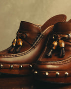 “GUCCI” 00’s Bamboo tassel studded platform mules