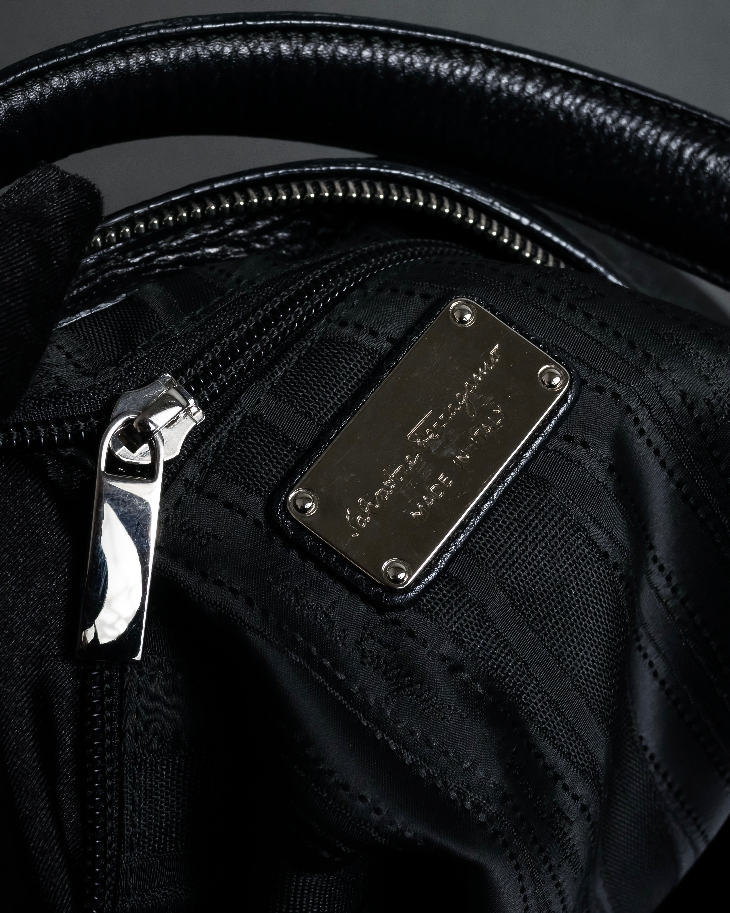 "Salvatore Ferragamo" Gancini motif draping leather bag