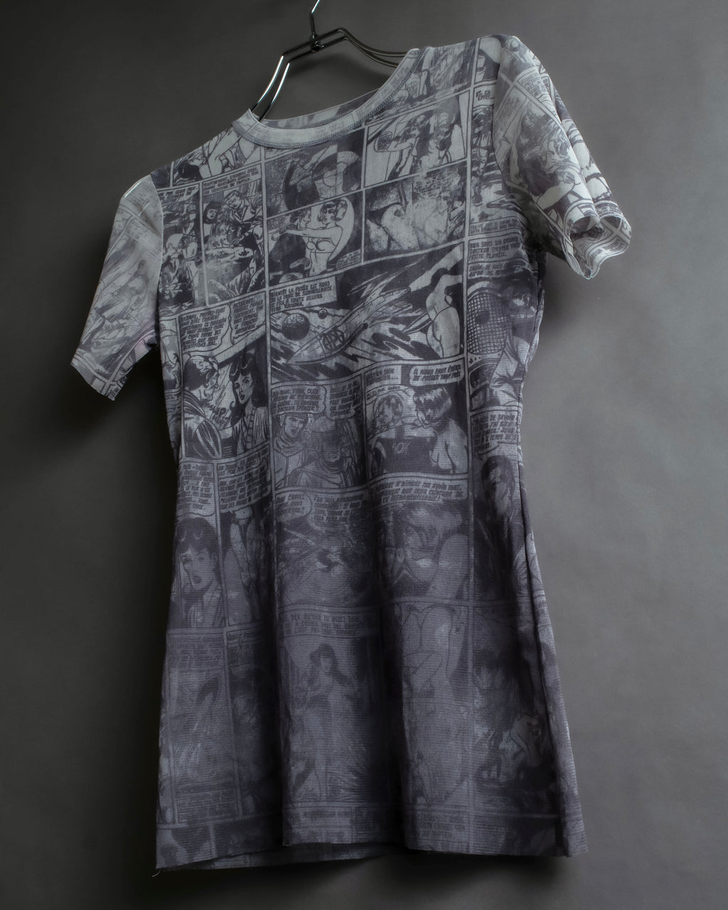 "JEAN PAUL GAULTIER JEANS" American comic book motif sheer short length pullover