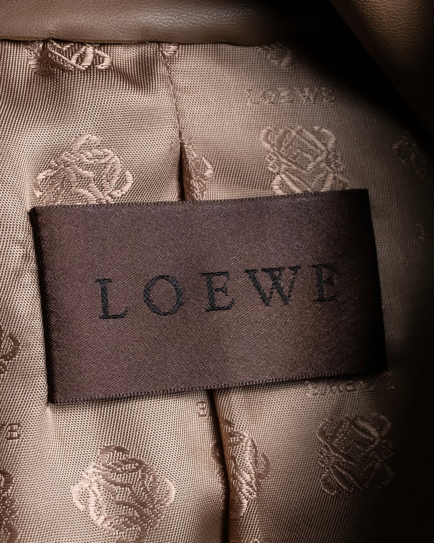 "LOEWE"  Camel brown leather tailored jacket