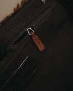 -SPECIAL- "Yves Saint Laurent" 00's Luxurious shearling double buckle messenger bag