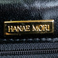 "HANAE MORI" Trapezoid design flower motif charm one handle bag