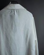 "GUCCI" Michele period ruffle round collar linen pullover shirt