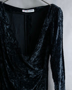 "Yves Saint Laurent Rive Gauche"
Draped neckline crushed velour dress