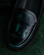 "BOTTEGA VENETA" Gradient emerald color leather loafers