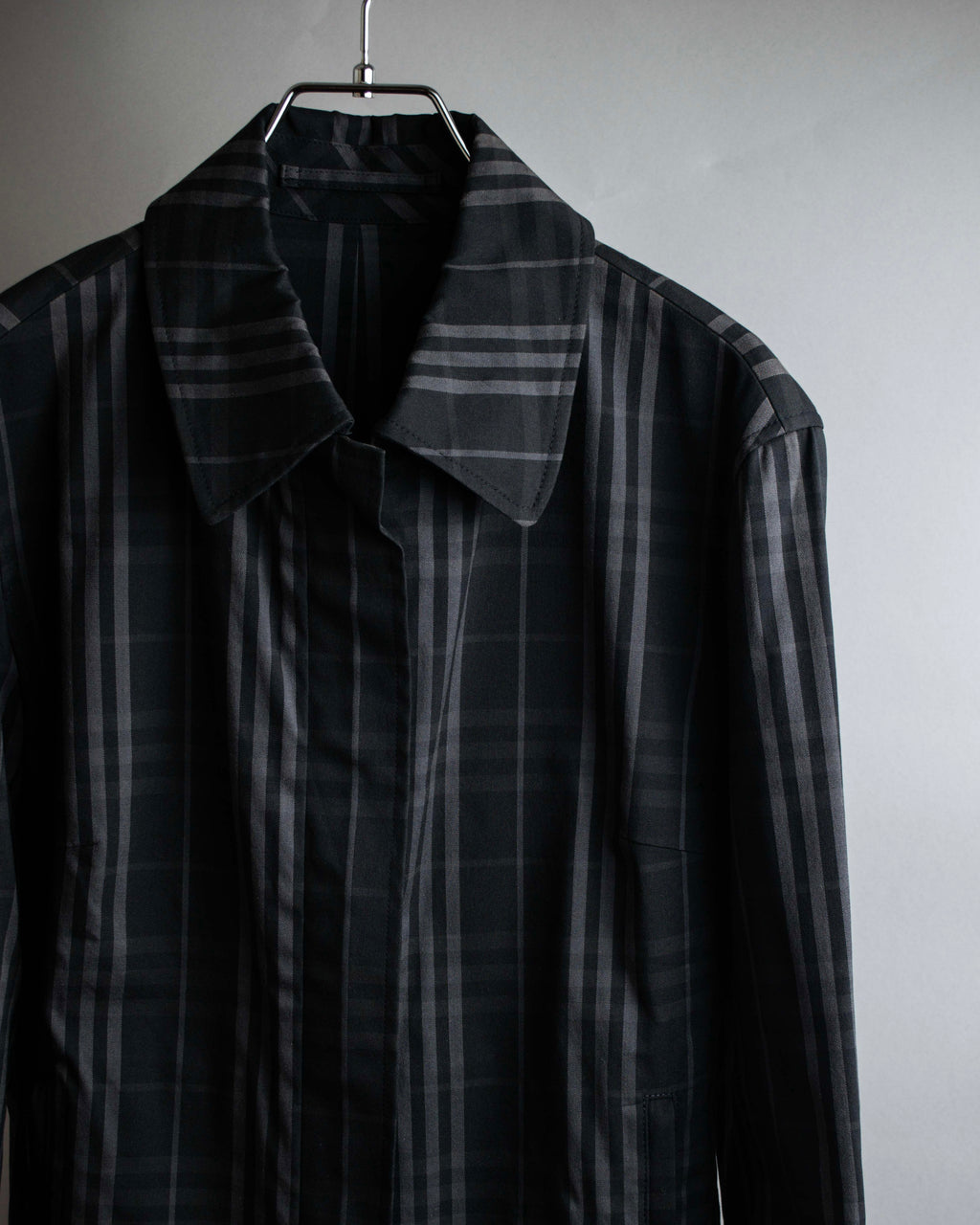 "BURBERRY" Combination leather design check pattern one-shoulder bag