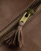 "HERMES" 70's Diamond stitched envelope leather bag