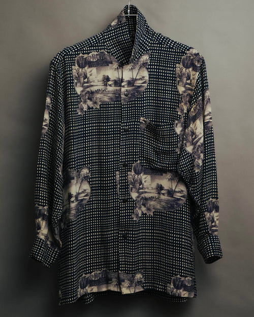 –SPECIAL– “Christian Dior” 80’s-90’s archival toile print shirt