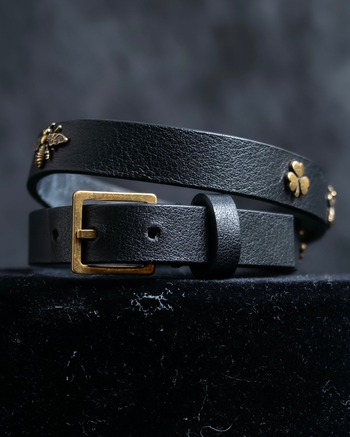 "Christian Dior" Mystical motif leather bracelet