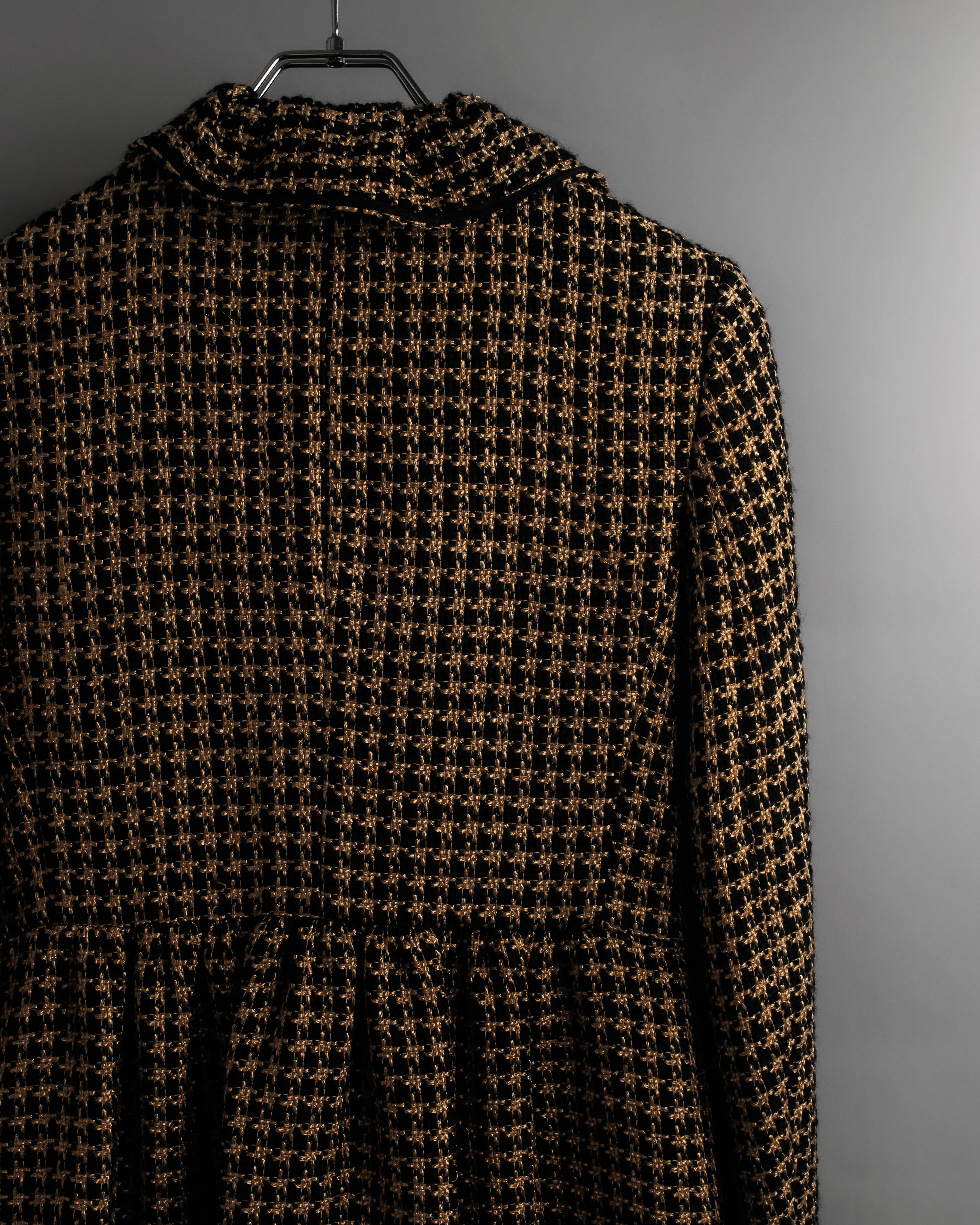 "RED VALENTINO" Ruffled frill detail tweed coat