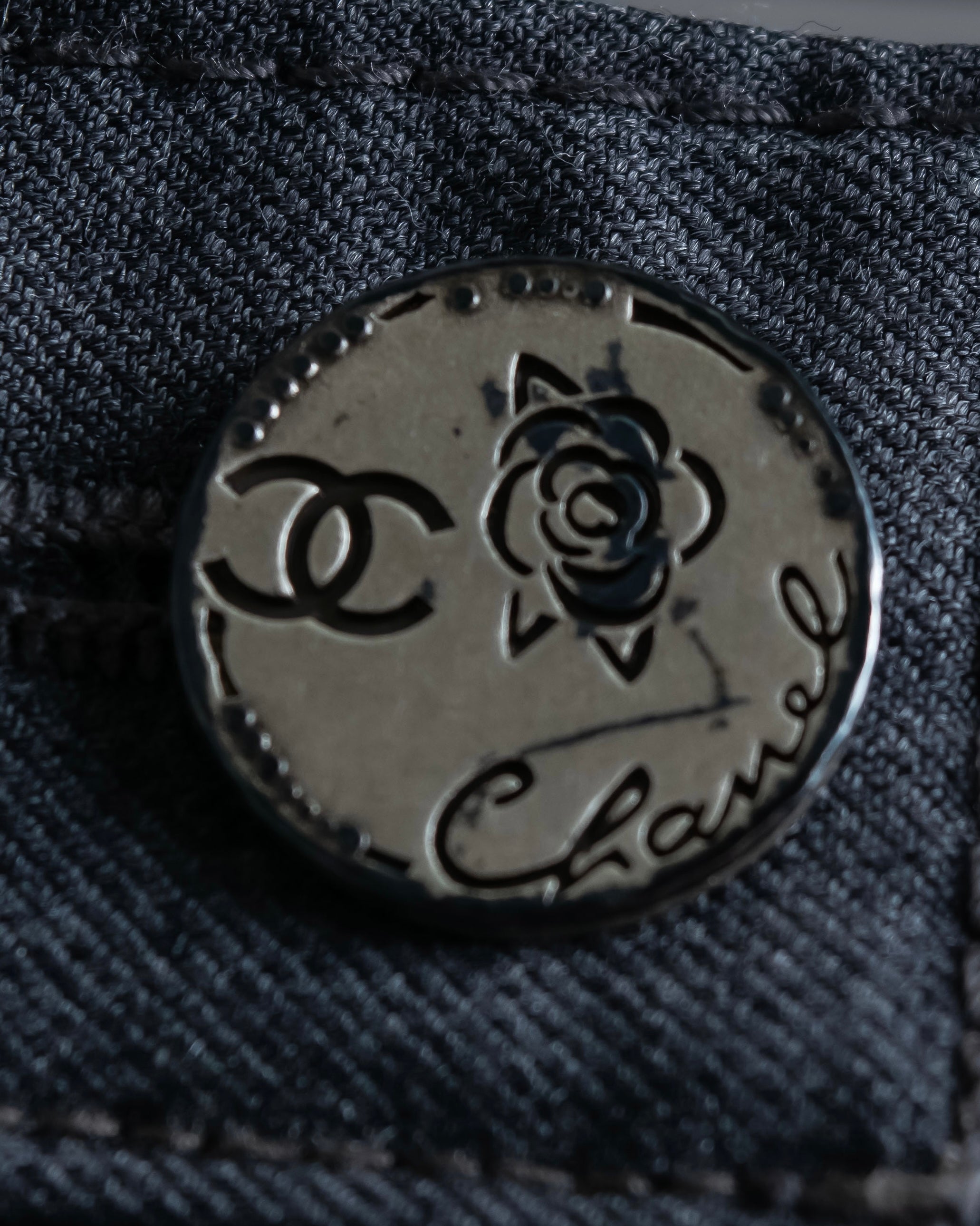 "CHANEL" 100% wool wide tapered slacks