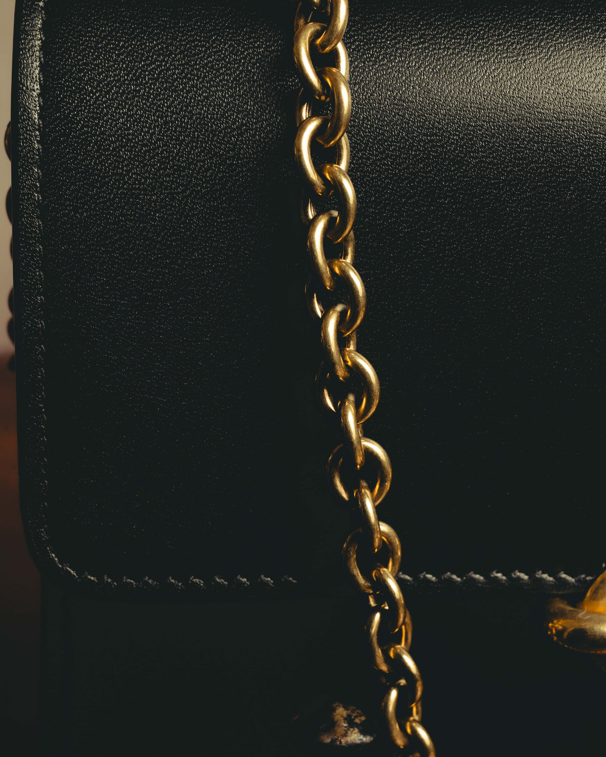 -SPECIAL- “Saint Laurent” 20’s Le Maillon smooth leather chain wallet