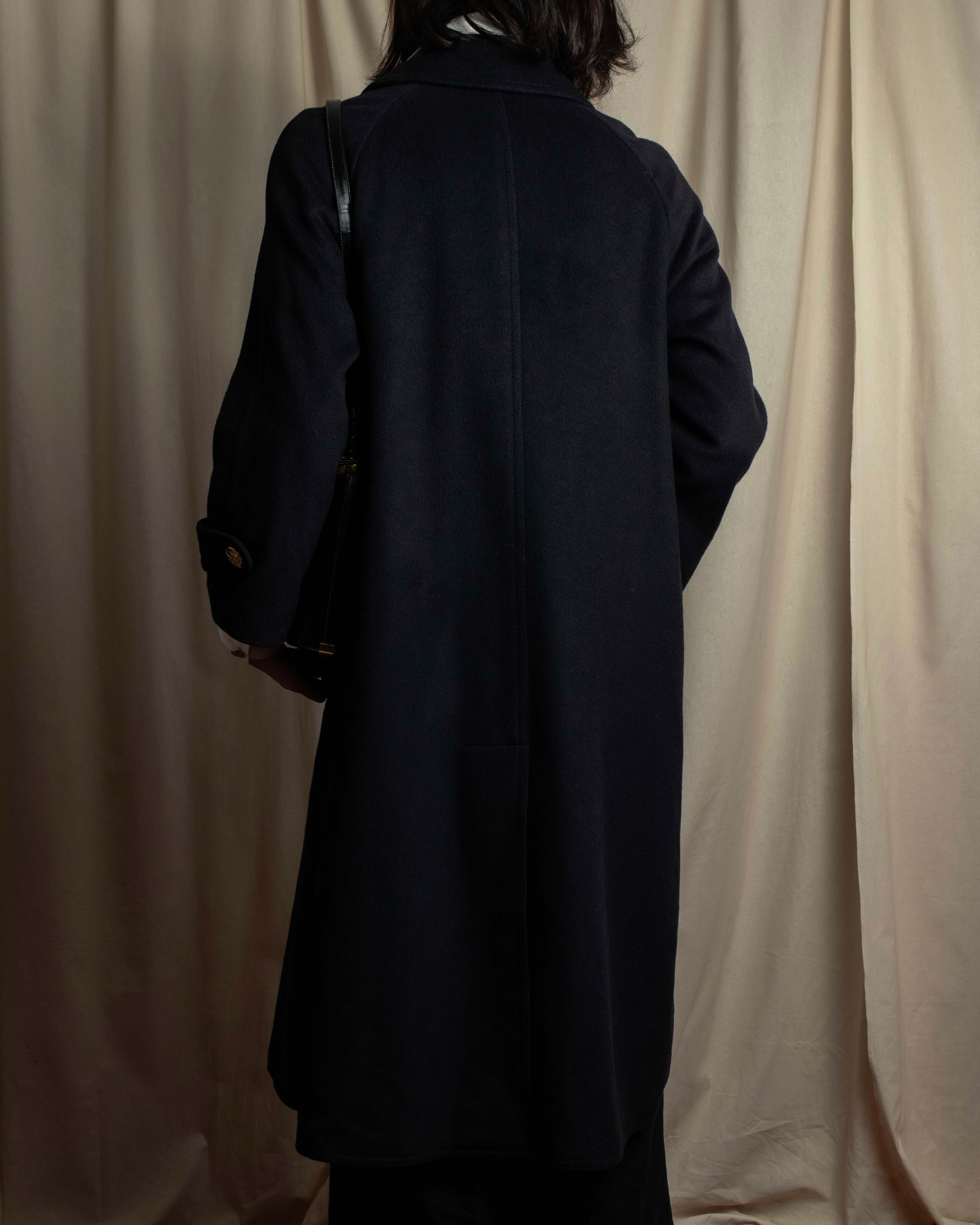 CELINE (セリーヌ) - ダブルブレスト ロングコート - ネイビー