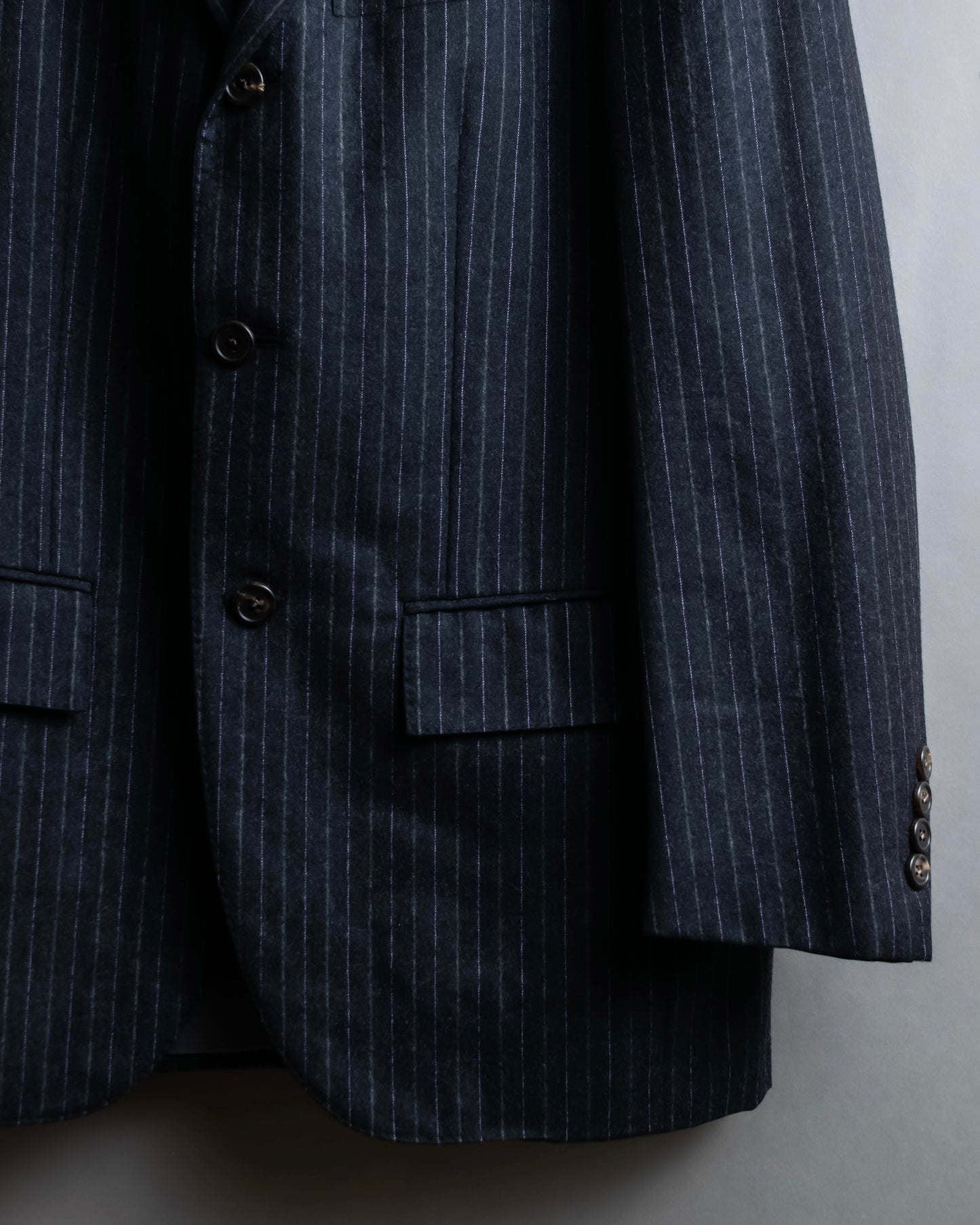 "POLO Ralph Lauren" Notch lapel tailored jacket & two-pleat slacks striped set up