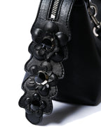 FENDI/ “By The Way Medium” Flower Detailed 2 Way Hand Bag Black