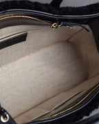 "BALENCIAGA" Padlock design shearling leather bag