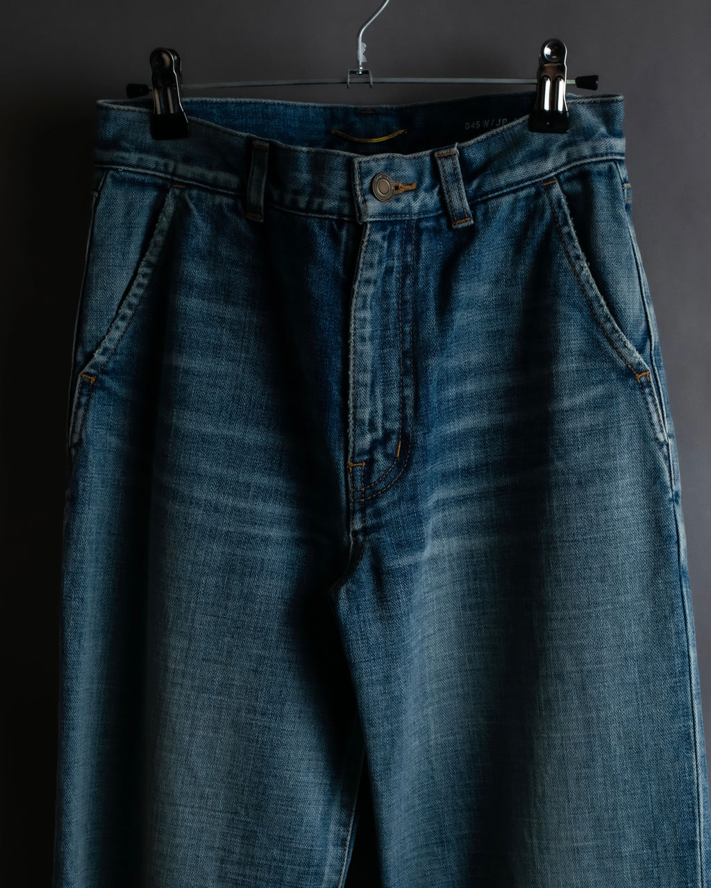 "Saint Laurent" Faded straight line denim pants