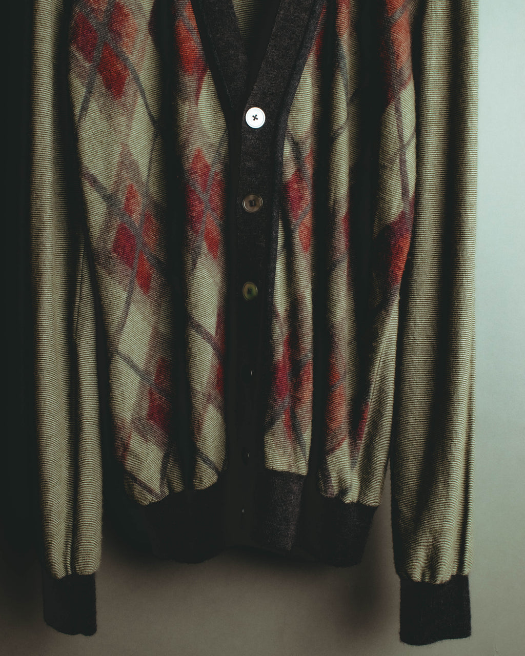 –SPECIAL– "Hermès" 90's-00's Plaid cashmere cardigan