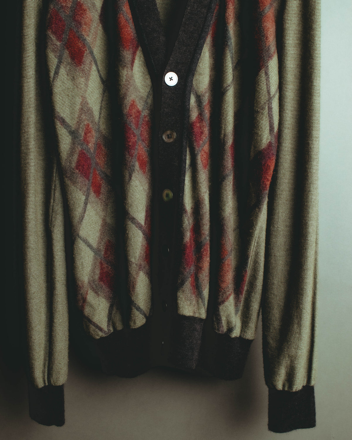 –SPECIAL– "Hermès" 90's-00's Plaid cashmere cardigan