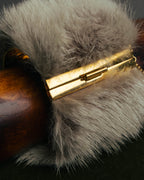 “CELINE” 2010’s Fur covered cuff bracelet