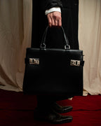 "Salvatore Ferragamo" Gancini motif both sides design leather hand bag