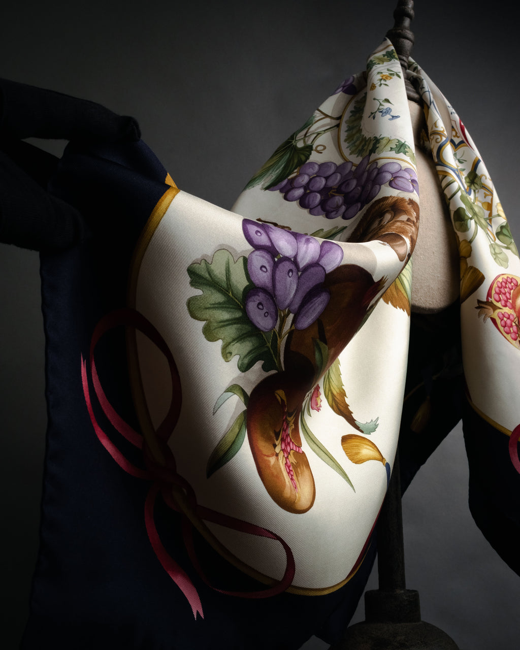“Salvatore Ferragamo” 90’s Harvest still life silk scarf