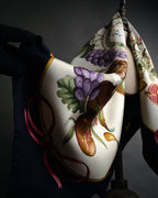 “Salvatore Ferragamo” 90’s Harvest still life silk scarf