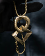 “Yves Saint Laurent” antique processed gold chain necklace