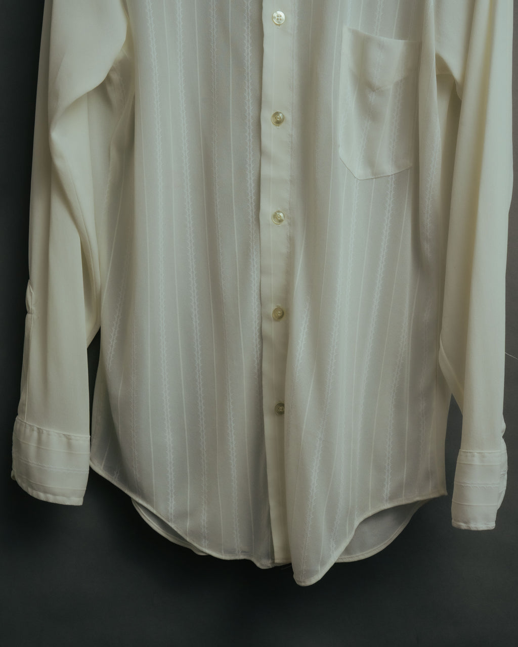 -MOOD Vintage Collections- 70’s-80’s Sheer stripe long point collar shirt