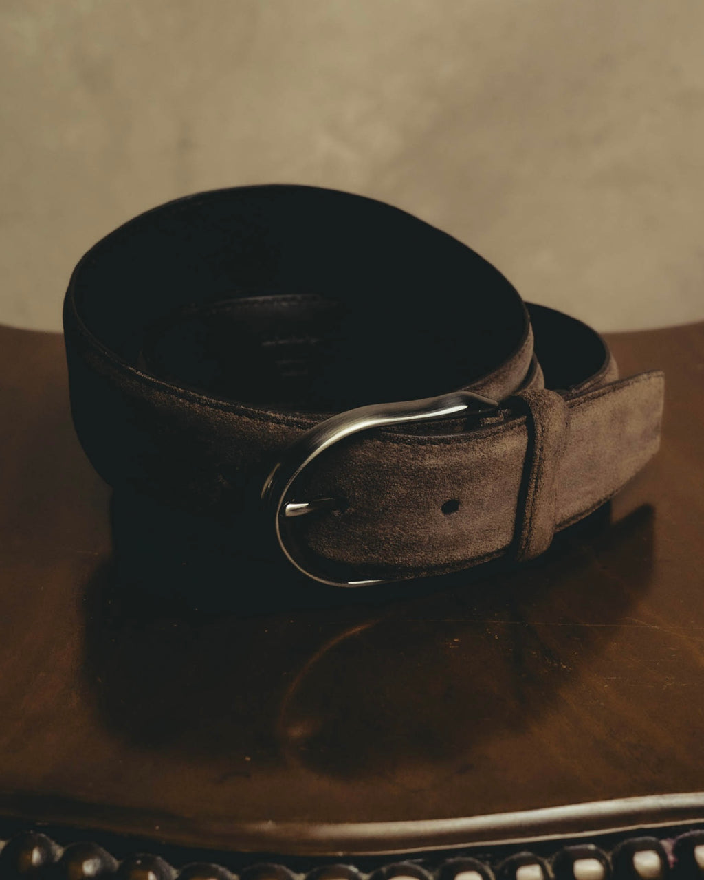 "Ermenegildo Zegna" 90's–00's brown suede leather belt