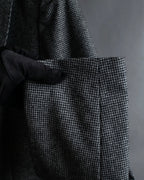 "Whim Gazette" Houndstooth pattern shaped tailored jacket