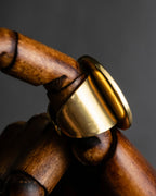 "JEAN PAUL GAULTIER" Cross motif leather panel gold ring