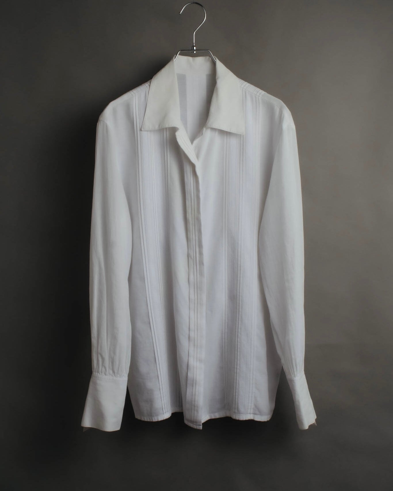 -SPECIAL- “Christian Dior” 90’s-00’s pleated bib dress shirt