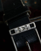 "KATHARINE HAMNETT" Vintage aged silver buckle leather belt