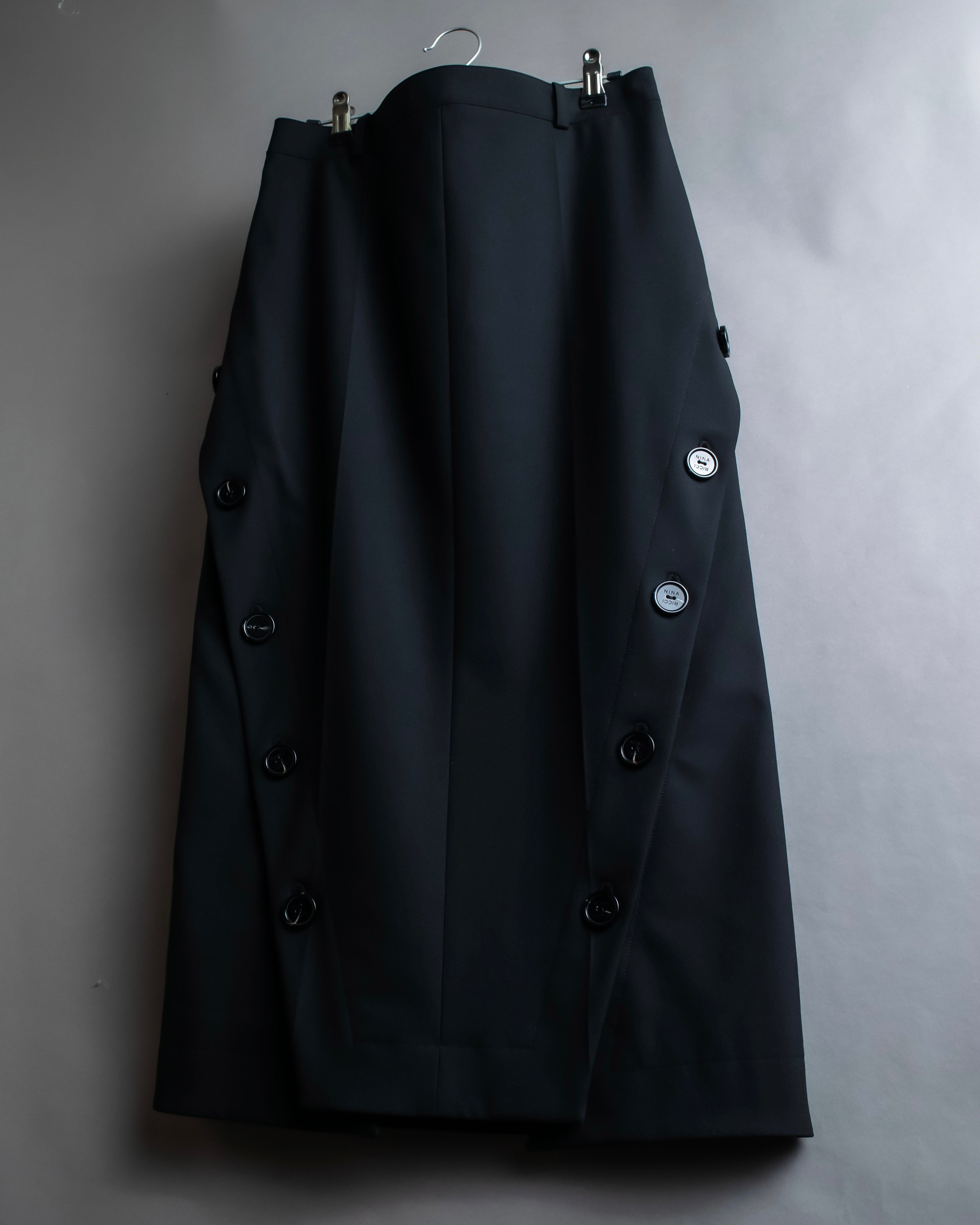 "NINA RICCI" Side button detail cropped length skirt