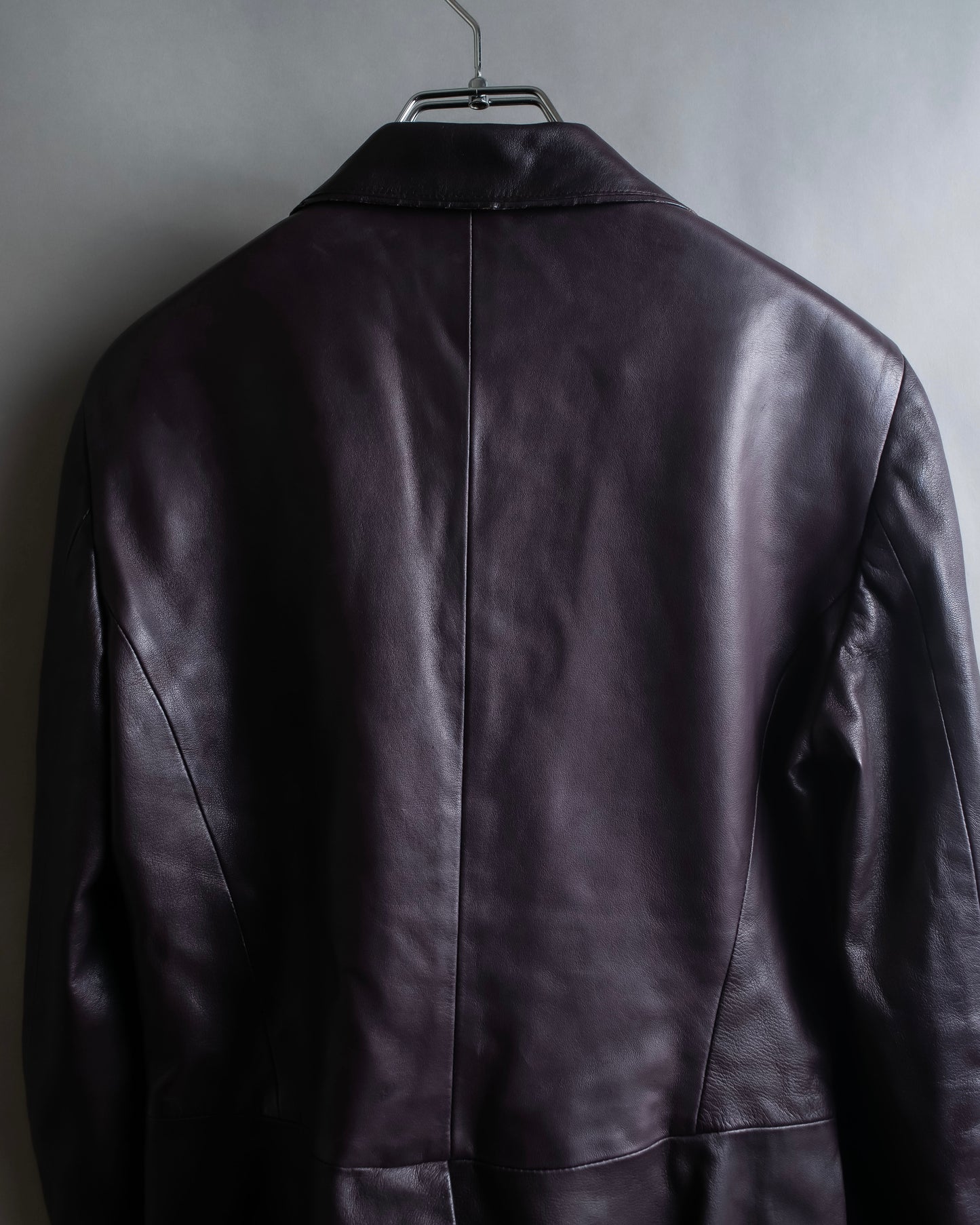 "GUCCI" Cutting design leather tailored jacket