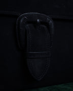 "JEAN PAUL GAULTIER" Front clasp design suede leather hand bag